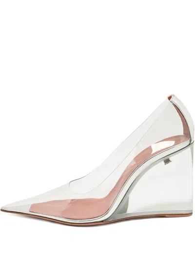 Pre-owned Amina Muaddi 95mm Ane Pointed-toe Wedge Pumps