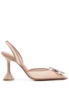 Amina Muaddi Women Begum Mesh Slingback Pumps In Neutrals