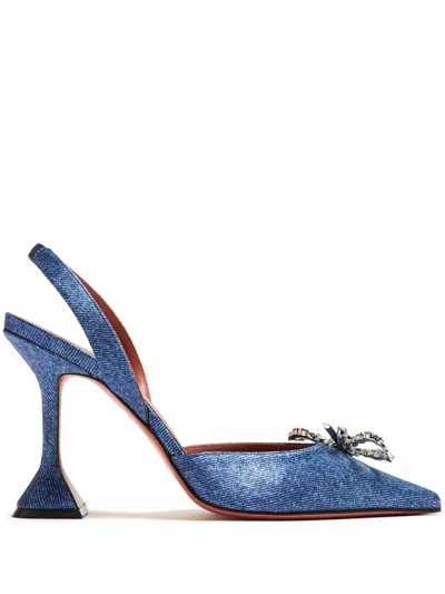 Amina Muaddi Pointed High-heeled Sandals In Blue