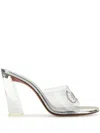 Amina Muaddi Sabot Bella In Pvc Trasparente  Donna In Silver