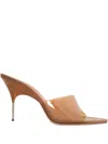 Amina Muaddi Bianca Glass Slipper 95 High Heel Sandals In Brown