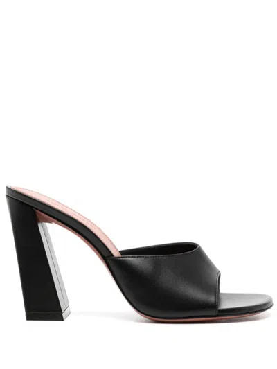 Amina Muaddi 95mm Brigitte Leather Mules In Black