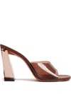 Amina Muaddi Open-toed Muller Shoes In Brown