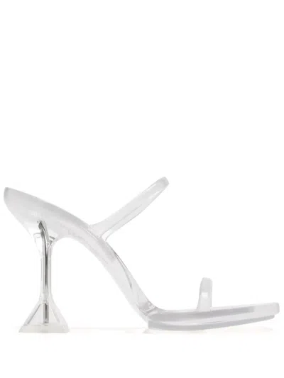 Amina Muaddi Brito 95mm Clear Mules In Neutrals