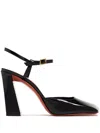 Amina Muaddi 95mm Charlotte Patent-leather Pumps In Black