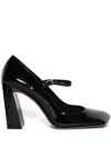 Amina Muaddi Charlotte 95 Patent Leather Mary Jane Pumps In Black