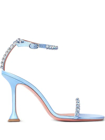 Amina Muaddi 95mm Gigi Crystal-embellished Sandals In Blue