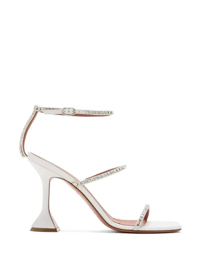 Amina Muaddi 95mm Gilda Sandals In White