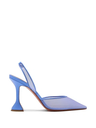 Amina Muaddi 95mm Holli Heeled Pumps In Blue