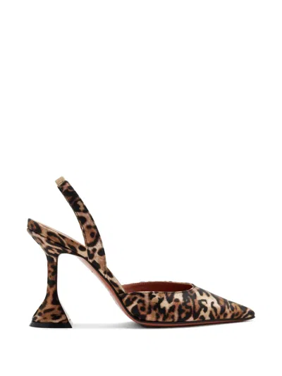 Amina Muaddi Holli Leopard Print Pumps In Multi
