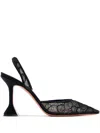Amina Muaddi Holli 95 Lace Slingback Pumps In Lace Black