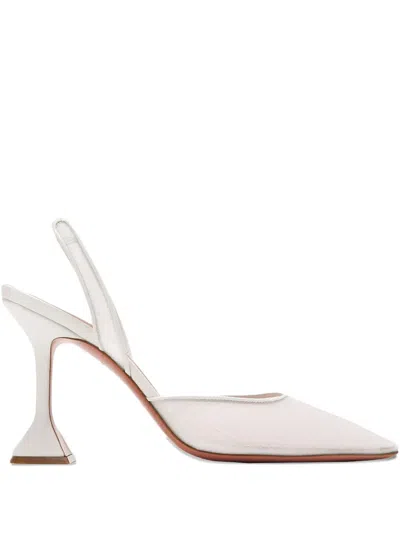 Amina Muaddi 95mm Holli Pumps In Neutral
