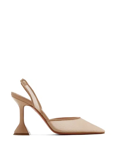 Amina Muaddi 95mm Holli Pumps In Brown