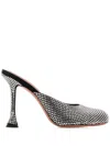 Amina Muaddi Round-headed High-heeled Sandals In Black
