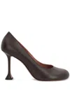Amina Muaddi 95mm Iris Leather Pumps In Brown