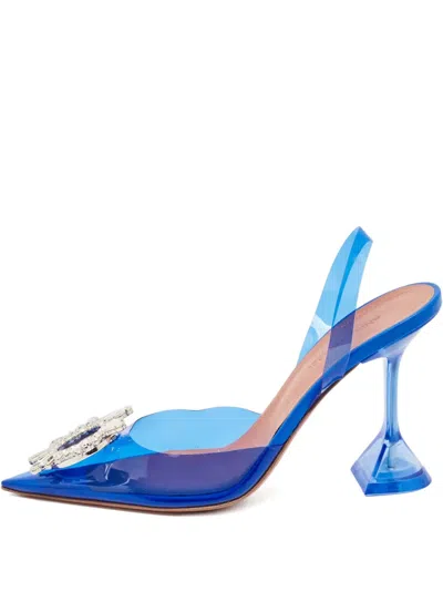 Pre-owned Amina Muaddi 95mm Leather Heeled Pumps