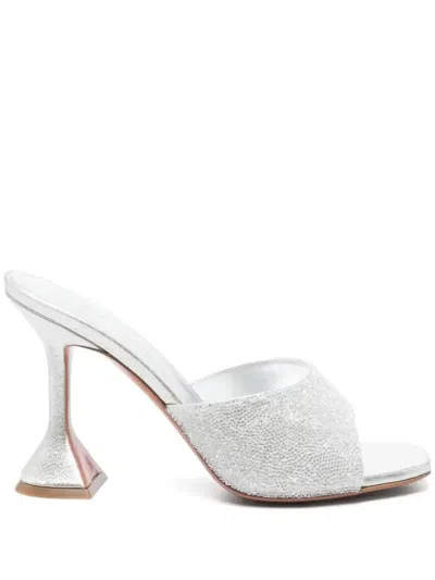 AMINA MUADDI 95MM LEATHER HEELED SANDALS - WOMEN'S - CALF LEATHER/RUBBER/CALF LEATHERGLASS