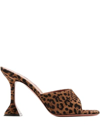 AMINA MUADDI 95MM LEOPARD-PRINT HEELED SANDALS