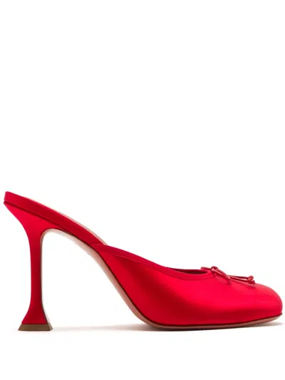Amina Muaddi 95mm Lila Mules In Red
