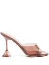 Amina Muaddi 95mm Lupita Glass Mules In Brown