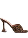 Amina Muaddi Brown Pumps With Distinctive Heel And Modern Silhouette In Black