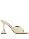 Amina Muaddi Sand Nappa Leather Lupita Mules In Neutral
