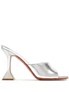 Amina Muaddi Ssense Exclusive Silver Lupita Slipper 95 Heeled Sandals In Silver