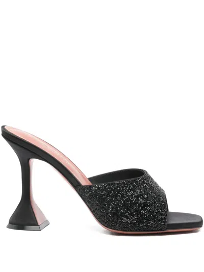 Amina Muaddi 95mm Lupita Mules In Black