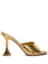 Amina Muaddi Lupita 70 Metallic Leather Mules In Gold