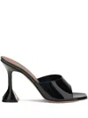 Amina Muaddi Lupita' Suede Heeled Slip Ons In Black