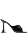 Amina Muaddi Lupita' Suede Heeled Slip Ons In Black