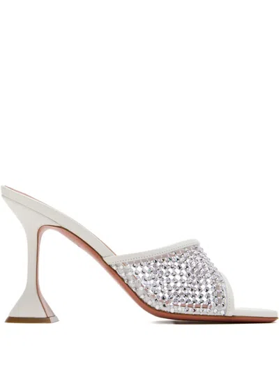 Amina Muaddi 95mm Rhinestone-embellished Sandals In White