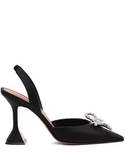 Amina Muaddi Rosie Slingback-pumps Mit Kristallschleife 95mm In Multi