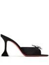 Amina Muaddi Rosie Crystal-embellished Satin Mules In Schwarz