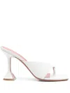 Amina Muaddi White Shiona Slipper Heeled Sandals