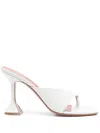 Amina Muaddi White Shiona Slipper Heeled Sandals