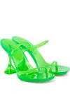 Amina Muaddi 95mm Slip-on Sandals In Green