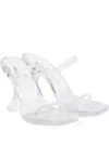 Amina Muaddi Brito Clear Mule Stiletto Sandals In Transparent