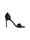 Amina Muaddi Sandali Agnese In Pelle Nera Donna In Black