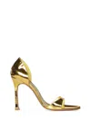 Amina Muaddi Patent Leather Agnese Sandals 95 In Gold