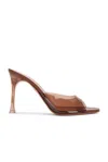 Amina Muaddi Bianca Glass Slipper 95 High Heel Sandals In Brown