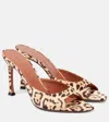 Amina Muaddi Alexa 95 Leopard-print Satin Mules In Multicoloured