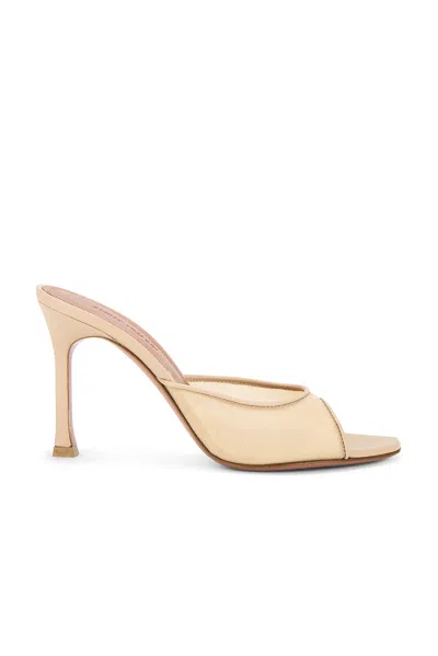 Amina Muaddi Ssense Exclusive Beige Alexa Mesh 95 Heeled Sandals