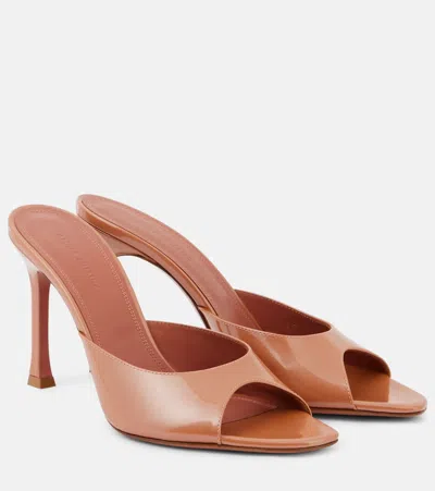 Amina Muaddi Alexa 95 Patent Leather Mules