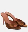 Amina Muaddi Brown Lupita Slipper Heeled Sandals In Mocha