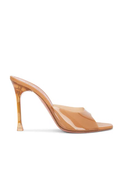 Amina Muaddi Alexa Glass 105 Pvc Slipper In Latte