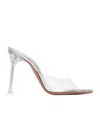 Amina Muaddi Alexa Glass 105 Sandals In White