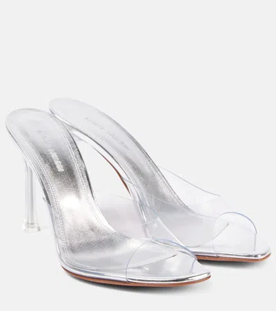 Amina Muaddi Alexa Glass 95 Pvc Mules In Transparent