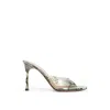 Amina Muaddi Woman Sandals Charcoal Size 7 Synthetisches Material In Green