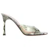 Amina Muaddi Woman Sandals Charcoal Size 7 Synthetisches Material In Animal Print